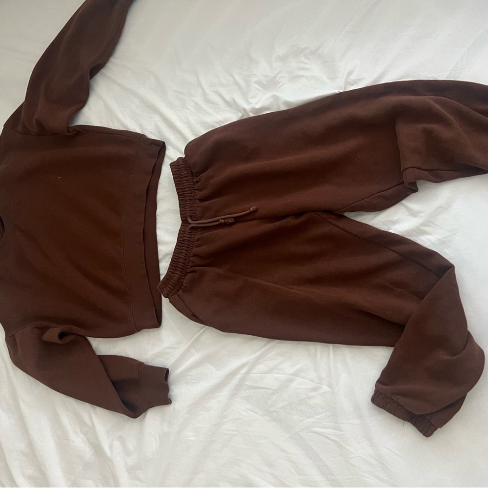 Brown ZARA co Ord sweater sweatpants set